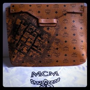 MCM NEW visetos strapless bag with a flap